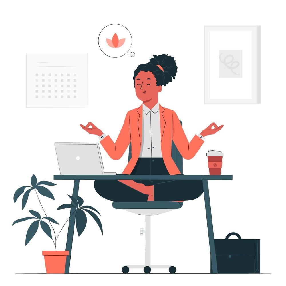 Femme detente au travail