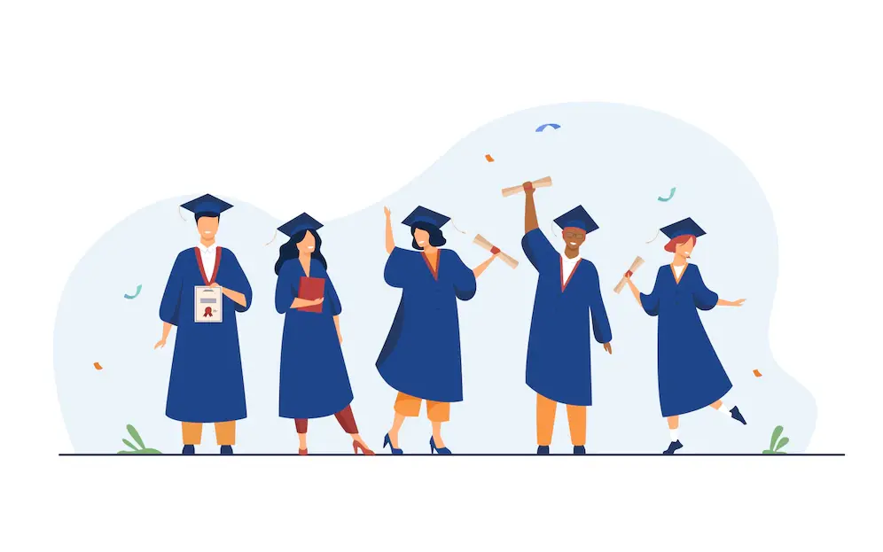 Heureux eleves diversifies celebrant obtention du diplome ecole 74855 5853