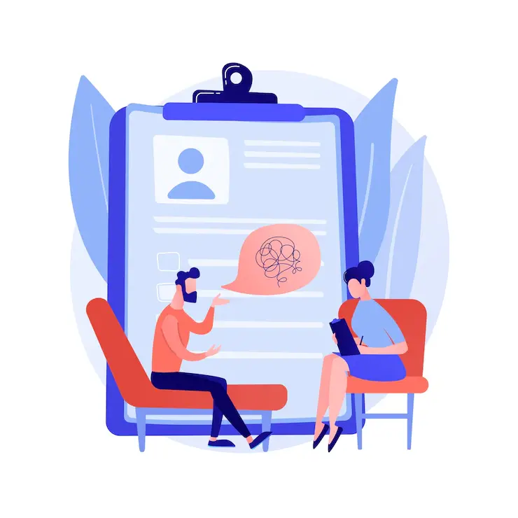 Illustration vectorielle psychologue service concept abstrait session privee psychologue service sante mentale psychologie familiale therapie pour enfants metaphore abstraite psych